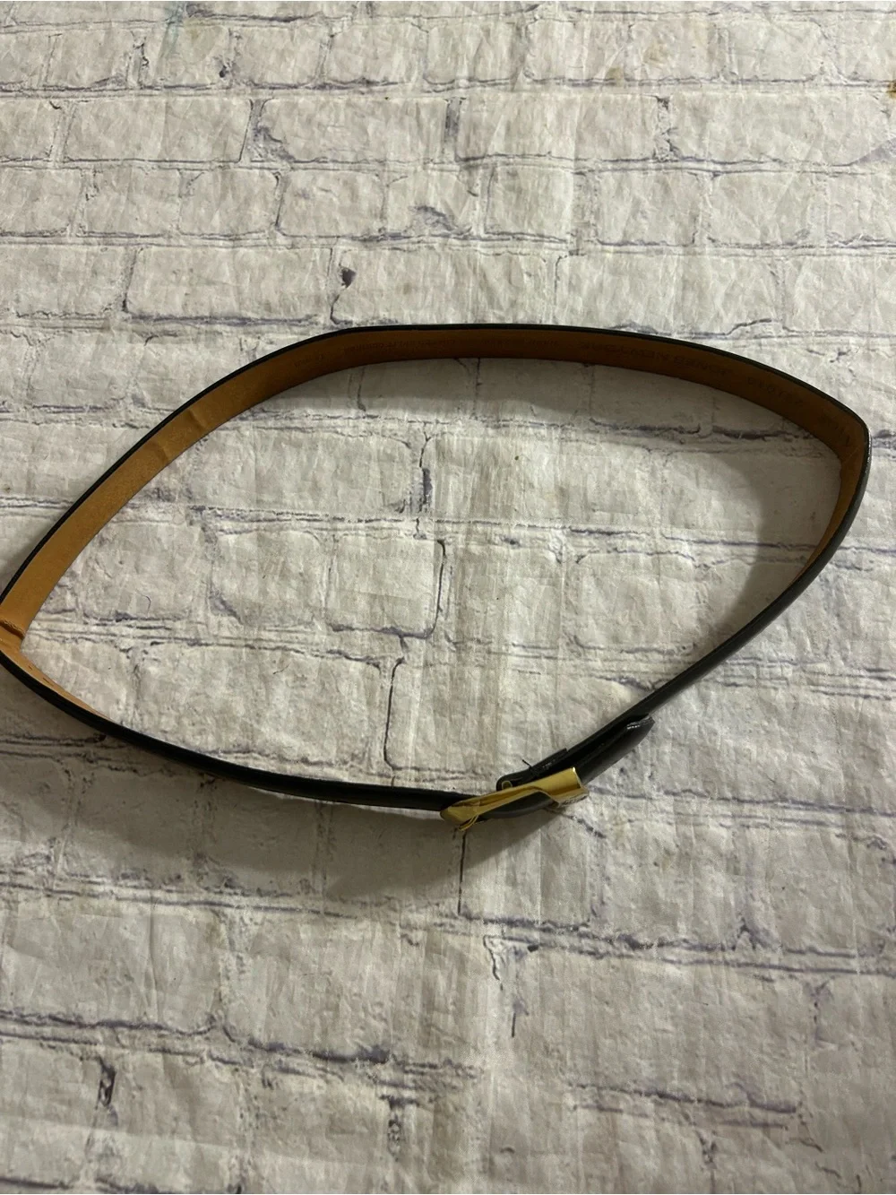 JONES NEW YORK HAND GLAZED P.U.COATED SPLIT COWHIDE TAIWAN MADE BLACK BELT L